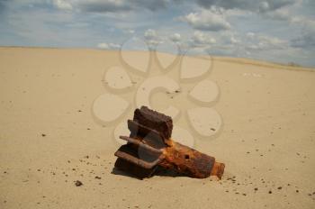 Royalty Free Photo of a Bomb in the Desert