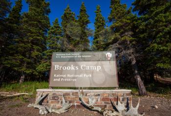 Royalty Free Photo of Brooks Camp Entrance in Katmai National Park in Alaska