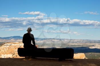 Royalty Free Photo of a Tourist at Bryce Canyon