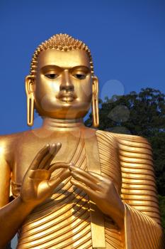 Royalty Free Photo of a Golden Temple in Dambulla Sri Lanka