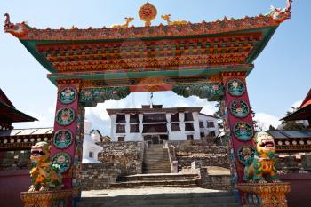 Royalty Free Photo of Entry Gate to the Tengboche Monastery in the Everest Region of Nepal