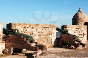 Royalty Free Photo of Cannons in Essaouira