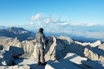 Royalty Free Photo of a Climber on Whitney Mountain, California