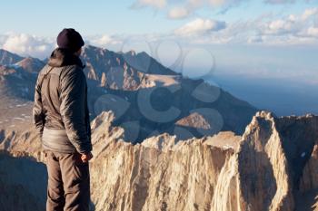 Royalty Free Photo of a Climber on Mount Whitney, USA
