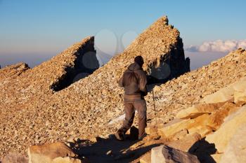 Royalty Free Photo of a Climber on Mount Whitney, USA