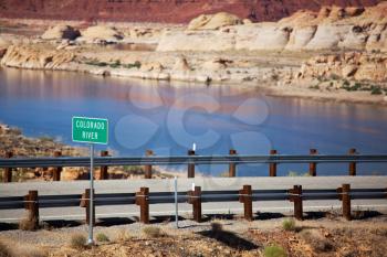 Royalty Free Photo of a Road Beside the Colorado River
