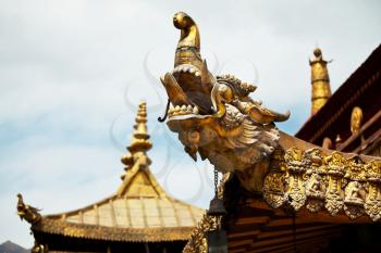 Royalty Free Photo of a Dragon Carving