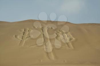 Royalty Free Photo of the Paracus Candelabrum in Paracas National Park