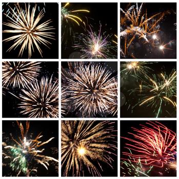 Royalty Free Photo of a Fireworks Collage