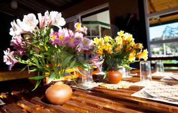 Royalty Free Photo of Flowers on a Table