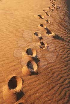 Royalty Free Photo of Footprints in Sand
