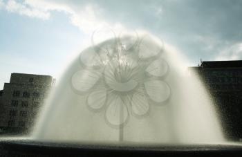 Royalty Free Photo of a Symmetrical Fountain