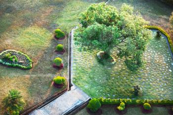 Royalty Free Photo of an Aerial Shot of a Garden
