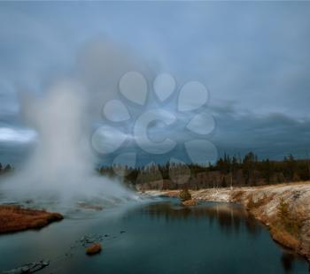 Royalty Free Photo of a Geyser in Yellowstone National Park