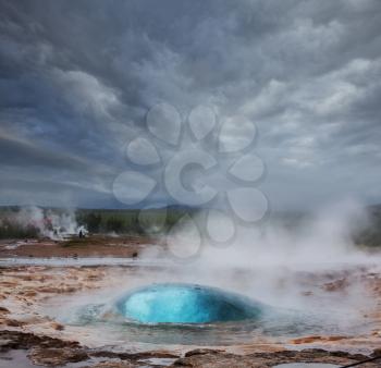 Royalty Free Photo of a Geyser in Iceland