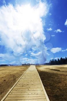 Royalty Free Photo of a Walkway to Castle Geyser