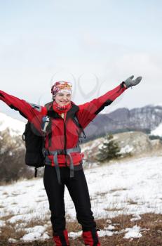 Royalty Free Photo of a Woman Hiking