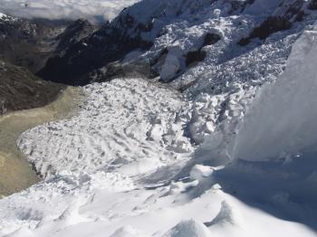 Royalty Free Photo of Bid Glacier in the Alpamayo Mountain