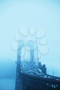 Royalty Free Photo of the Golden Gate Bridge in Fog