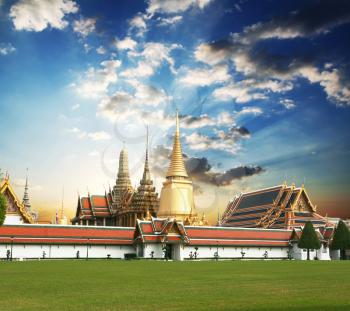 Royalty Free Photo of a Gold Palace in Bangkok Thailand