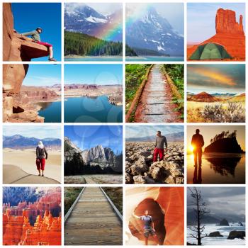 Royalty Free Photo of a Hiking Collage