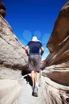 Royalty Free Photo of a Tourist in a Canyon