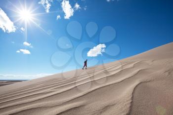 Royalty Free Photo of a Hike in the Gobi Desert