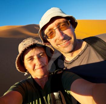 Royalty Free Photo of a Hike in the Namibian Desert