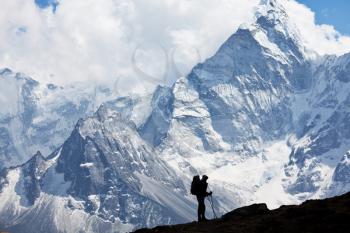 Royalty Free Photo of a Climber in the Himalayan Mountains