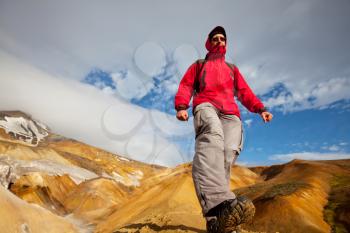 Royalty Free Photo of a Hiker in Iceland