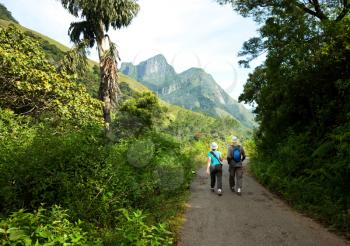 Royalty Free Photo of Hikers in Sri Lanka