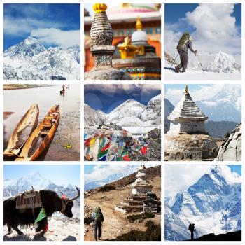 Royalty Free Photo of a Nepal Travel Collage