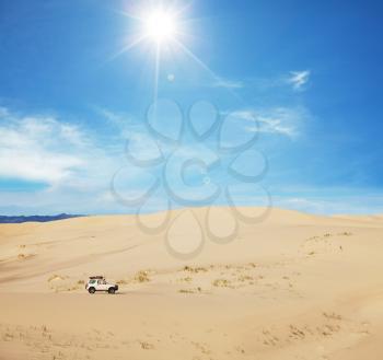 Royalty Free Photo of a Jeep in the Desert