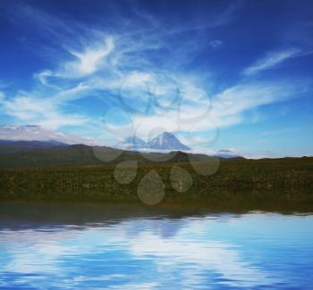 Royalty Free Photo of a Mountain Lake in Kamchatka