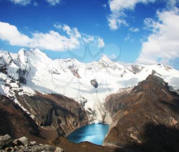 Royalty Free Photo of Mountains and a Lake in the Cordilleras