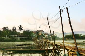 Royalty Free Photo of a Pier in Laos