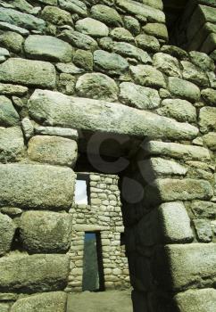 Royalty Free Photo of a Building in the Ruins of Machu-Picchu, Peru