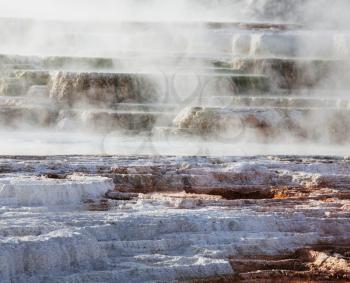 Royalty Free Photo of Mammoth Hot Springs in Yellowstone Park, USA
