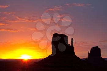 Royalty Free Photo of Monument Valley at Sunset