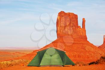 Royalty Free Photo of a Tent in Monument Valley in Utah, USA
