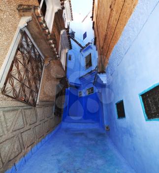 Royalty Free Photo of a Street in Chefchaouen in Morocco