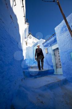 Royalty Free Photo of Steps in Chefchaouen, Morocco
