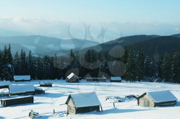 Royalty Free Photo of a Farm in Winter