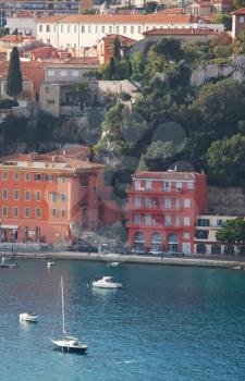 Royalty Free Photo of a View of a Luxury Resort and Bay of Cote d'Azur in France.