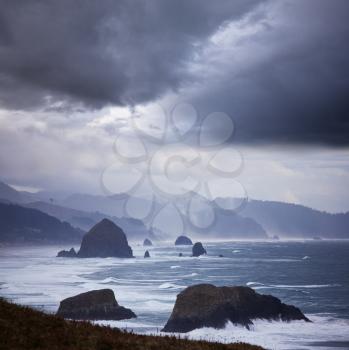 Royalty Free Photo of the Pacific Ocean Coast