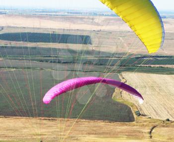 Royalty Free Photo of Paragliders