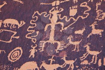 Royalty Free Photo of Petroglyphs on Newspaper Rock in Canyonlands National Park, Utah
