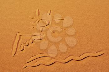 Royalty Free Photo of a Drawing in the Sand