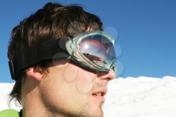 Royalty Free Photo of a Man Wearing Goggles
