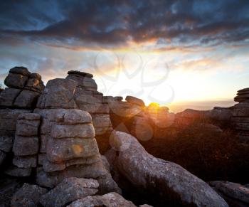 Royalty Free Photo of Sierra Del Torcal Mountains in Spain